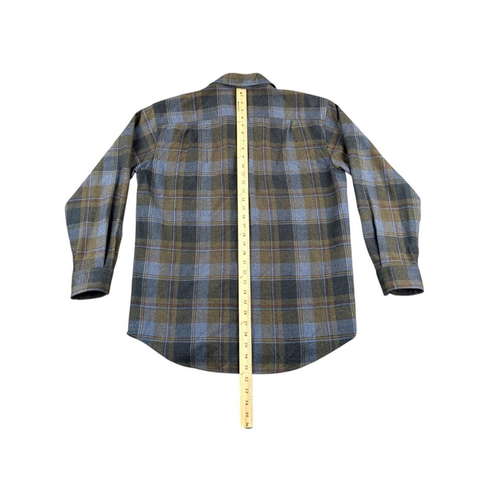 Pendleton Men's M 100% Virgin Wool Plaid Elbow Patch Trail Button Shirt EUC - Picture 9 of 11